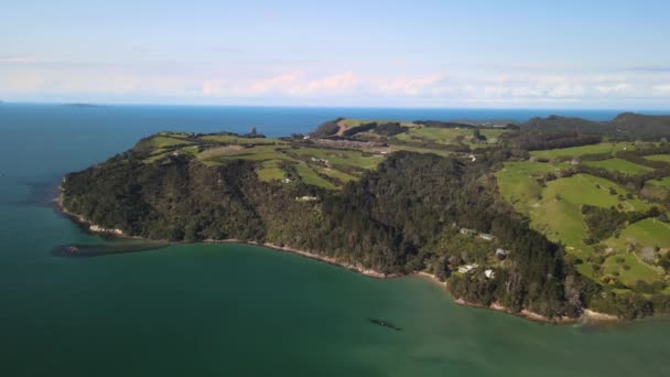 Clifftops Coromandel Halvön Nya Zeeland — Stockvideo