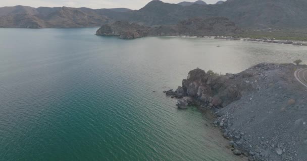 Indah Mountainous Samudera Pasifik Garis Pantai Baja California Sur Meksiko — Stok Video