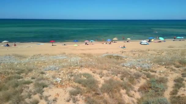 Playa Sin Infraestructura Isla Cerdeña Italia Imágenes Aéreas Con Dron — Vídeos de Stock