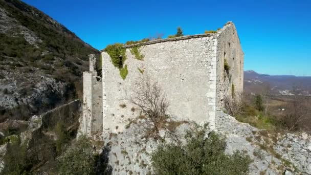 Luftaufnahme Der Geisterstadt Rocchetta Alta Italien Benannt Nach Seiner Mittelalterlichen — Stockvideo