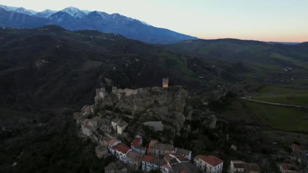 Aerial Video Medieval Castle Roccascalegna Italy Constructed 15Th 16Th Centuries — Stock Video