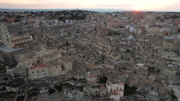 Vidéo Aérienne Ville Matera Basilicate Italie Sud Matera Est Inscrite — Video