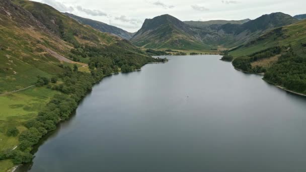 Riprese Aeree Del Lake District Cumbria Buttermere Lago Nel Lake — Video Stock