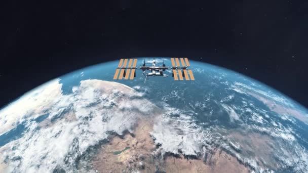 Estação Espacial Internacional Orbitando Planeta Terra Espaço — Vídeo de Stock