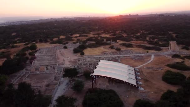 Apollon Hylates Limasol Kıbrıs Taki Arkeolojik Sahasının Insansız Hava Aracı — Stok video