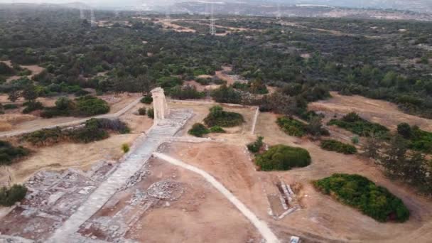 Letecký Záznam Archeologického Naleziště Apollóna Hyláta Limassolu Kypru 360 Orbitální — Stock video