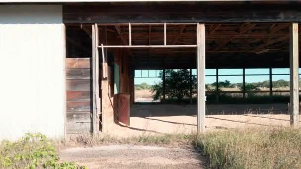 Todavía Pov Con Dron Edificio Estable Abandonado — Vídeo de stock