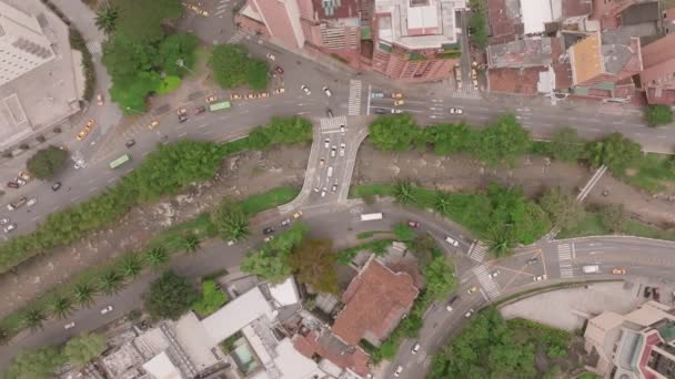 Images Aériennes Pont Voitures Une Rivière Centre Ville Cali Colombie — Video