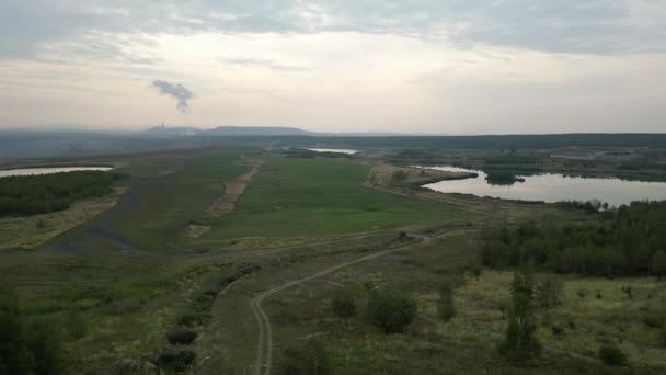 Rekultivierte Landschaft Rund Das Braunkohlebecken Der Region Most Tschechien — Stockvideo