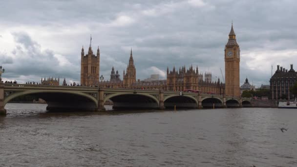 Cinemagraph Houses Parliament City Westminster Bridge Big Ben Castle Abbey — Stock video