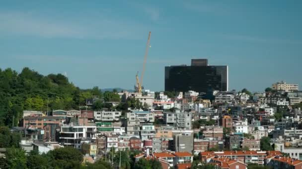 Techos Del Distrito Haebangchon Base Montaña Namsan Youngsan También Llamado — Vídeo de stock