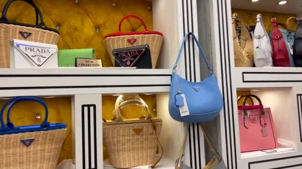 Bolsos Diseñador Falsos Alta Calidad Los Estantes Tienda Turquía Bolsos — Vídeos de Stock