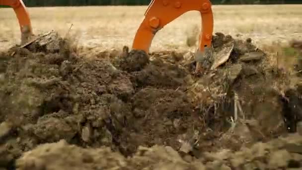 Iron Clad Furrow Plow Tool Trenching Village Lands Macerata Italy — Stock Video