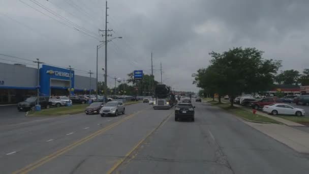 Pov Conducir Lado Izquierdo Carretera Glenwood Illinois Estados Unidos — Vídeos de Stock