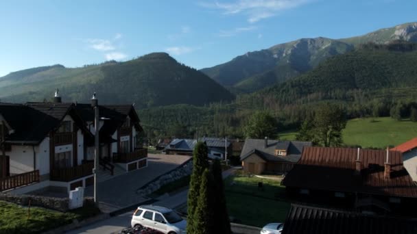 Slow Pan Záběry Vysokých Tater Dopoledních Hodinách Krásné Zdiar Slovensko — Stock video