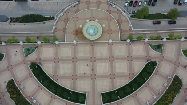 Воздушный Капитолий Штата Висконсин Наклон Площади — стоковое видео