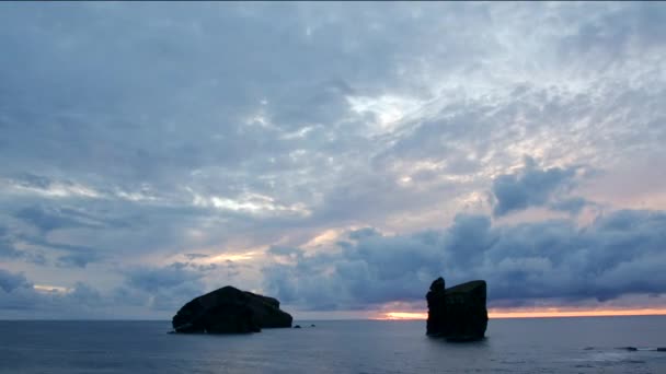 Time Lapse Dramatic Sunset Atlantic Ocean Azores Islands — Vídeos de Stock
