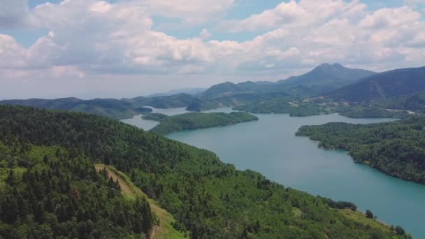 Filmagem Aérea Rio Lago Grécia — Vídeo de Stock