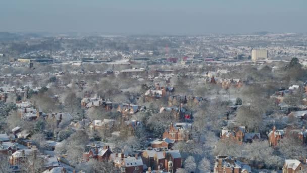 Luchtfoto Vaststelling Schot Van Nottingham Residentiële Straten Huisvesting Markt Concept — Stockvideo