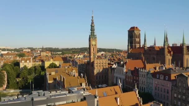 Zdjęcia Gdańskiego Ratusza Wieża Zegarowa — Wideo stockowe