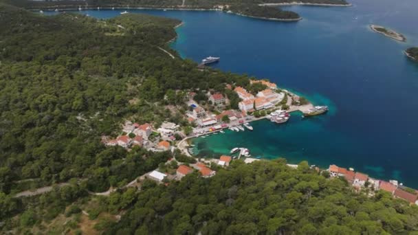 Aerial Shot Mljet Island National Park Croatia Europe — Stock Video