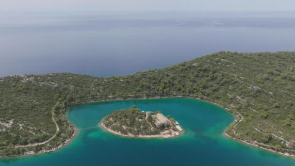 Aérial Prise Vue Parc National Île Mljet Croatie Europe — Video