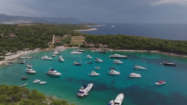 Авіальний Постріл Острова Хвар Хорватії Європа — стокове відео