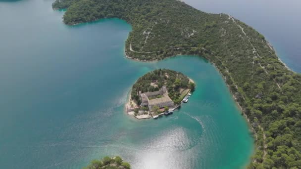 Aérial Prise Vue Parc National Île Mljet Croatie Europe — Video