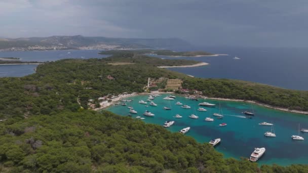 Aerial Shot Hvar Island Croatia Europe — Stock video