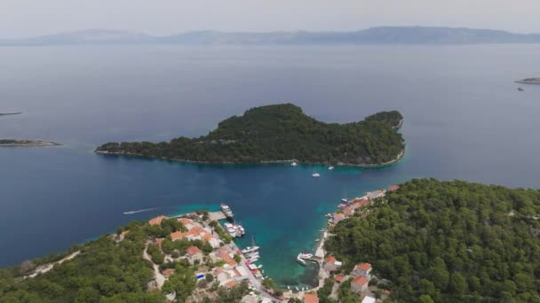 Mljet Adası Ulusal Parkı Hırvatistan Avrupa Aerial Çekimi — Stok video