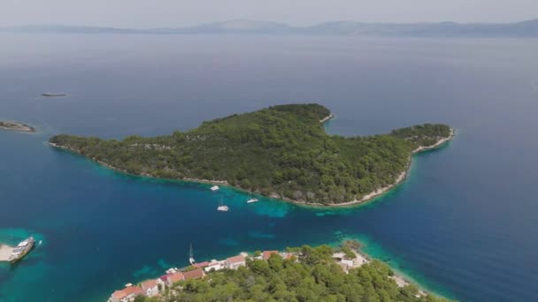 Αεροφωτογραφία Του Εθνικού Πάρκου Του Νησιού Mljet Στην Κροατία Ευρώπη — Αρχείο Βίντεο