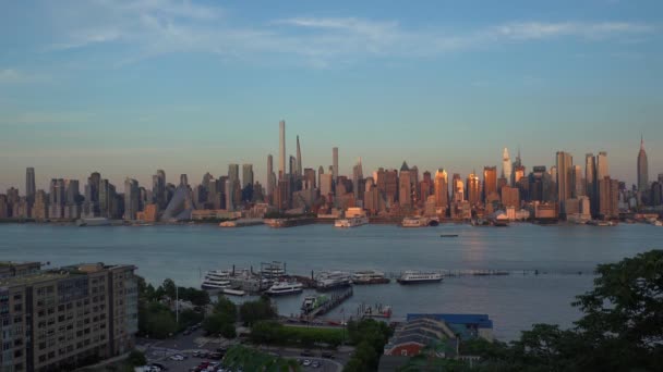 Vista Panorâmica Cidade Nova York Vista Horizonte Nova Jersey — Vídeo de Stock