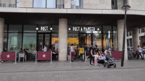 City London England Září 2022 Obsazeno Pret Manger Store — Stock video