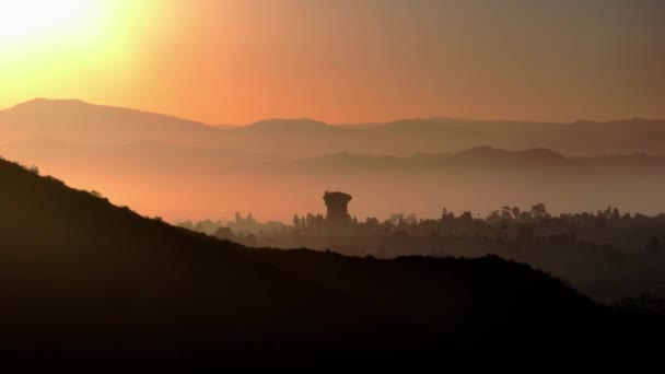 Красивый Восход Солнца Над Горой Каулз Южной Части Сан Диего — стоковое видео