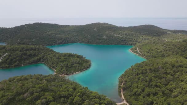 Aerial Shot Mljet Island Nemzeti Park Horvátországban Európában — Stock videók