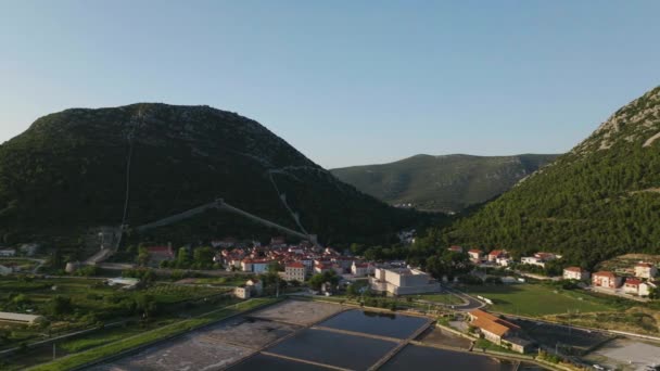 Aerial Shot Town Ston Croatia Europe — Stock Video