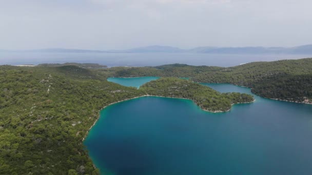 Aerial Shot Mljet Island National Park Croatia Europe — Stock video