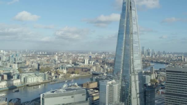 Padella Aerea Sinistra Dal Grattacielo Shard Alla City London Londra — Video Stock