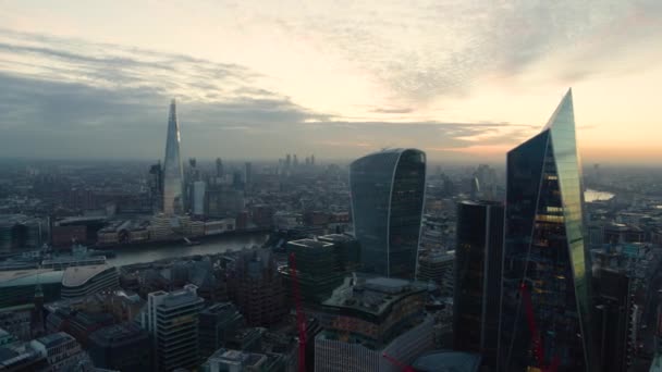 Aerea Che Stabilisce Colpo Dei Raschietti City London — Video Stock