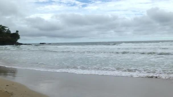 Badestrand Einem Bewölkten Tag Bocas Del Toro Panama — Stockvideo