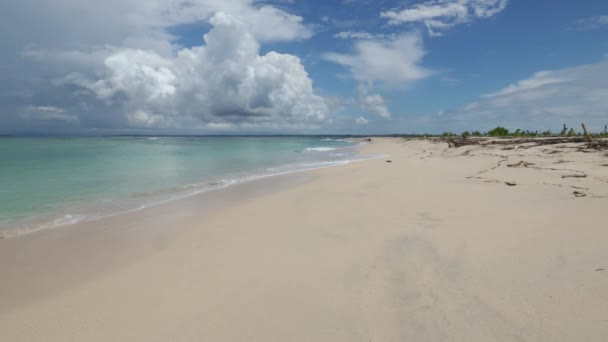 Статичний Ручний Постріл Боку Хвиль Бірюзової Води Пляжі Парадізіак Playa — стокове відео