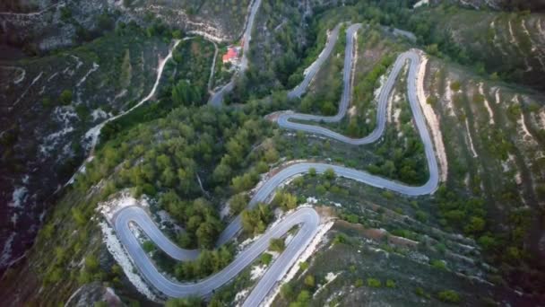 Kıbrıs Rum Kesimi Troodos Dağlık Trenlerinde Keskin Viraj Manzarası — Stok video