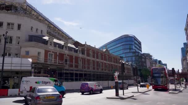 Farringdon London August 2022 Sanierung Des Smithfield Market Zentrum Londons — Stockvideo