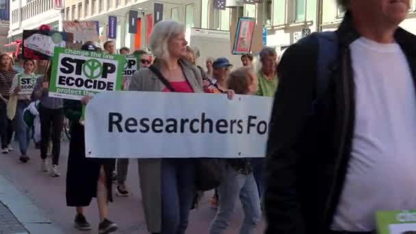 Investigadores Para Futuro Otros Manifestantes Marcha Por Clima Suecia — Vídeos de Stock