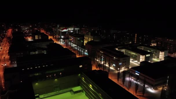 Widok Lotu Ptaka Spokojne Ulice Lauttasaari Zimowy Wieczór Helsinkach Finlandia — Wideo stockowe