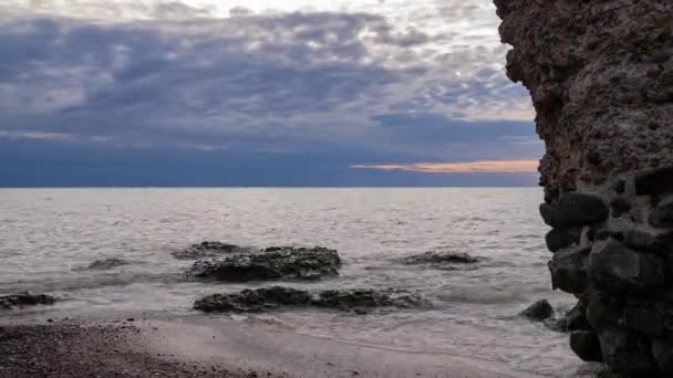 Mooie Levendige Zonsondergang Tijd Verstrijken Van Snel Bewegende Wolken Oostzee — Stockvideo