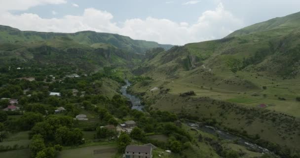 Blick Auf Die Malerische Stadt Der Gemeinde Aspindza Region Samzche — Stockvideo