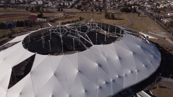 Eine Dynamische Luftaufnahme Des Estadio Nico Diego Armando Maradona Der — Stockvideo