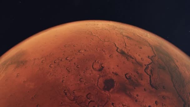 Der Rote Planet Verlässt Den Orbit Vom Mars — Stockvideo