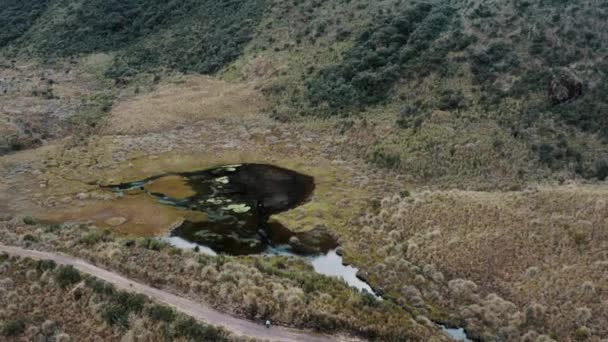 Paisaje Montaña Parque Nacional Coca Cayambe Papallacta Ecuador Tiro Aéreo — Vídeos de Stock